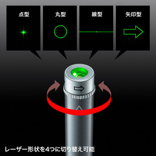 グリーンレーザーポインター照射可変モデル LP-GL1018GY